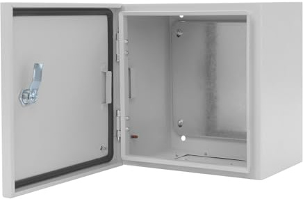 Verteilerkasten mit IK08 Schutz,Sicherungskasten Aufputz mit Zinklegierungsschloss Montageplatte & Kabeldurchführungen,Schaltschrank IP65 aus Stahl für Haus,Garten & Industrie (30 * 30 * 20cm)