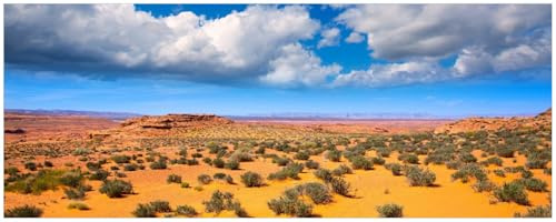 Wallario Küchenrückwand selbstklebend 115 x 50 cm, Motiv: Wüste in Arizona - Blauer Himmel mit Wolken I | Spritzschutz abwischbar & pflegeleicht