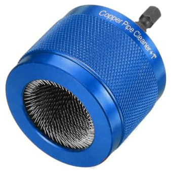 Westspark Copper Pipe Cleaner, 1/2” 15mm Drill Tube Cleaning Brush, Upgraded Aluminum Alloy Pipe Tube Cleaning Brushes Cleaners Plumbing Brush For Electric Drill Bit For Copper Pipe (Blue)