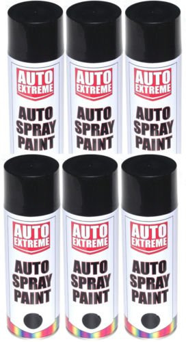 BLACK MATT AUTO SPRAY PAINT X6