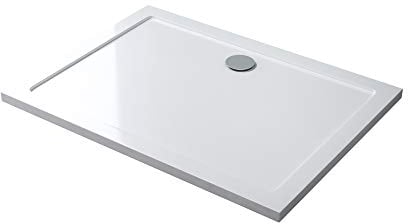 Mai & Mai Piatto Doccia 80x110x4cm, Piatto Doccia Rettangolare Faro2W in Acrilico, Bianco