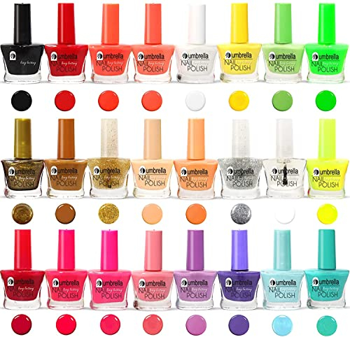 Set de 24 Esmaltes Duraderos - 24 Colores Modernos, Fórmula Avanzada de Larga Duración, Set Brillante de Esmaltes de Uñas