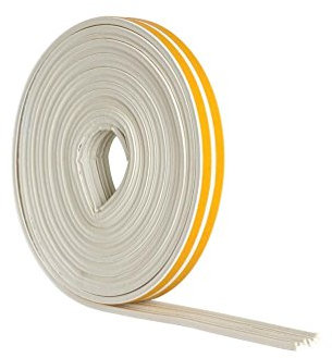 STORMGUARD B06XFC5LZ8 EPDM E Profile Draught Excluder-Self Adhesive Rubber Weather Strip-5m, White