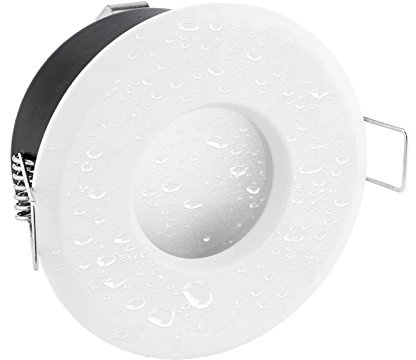 linovum flache Einbauleuchte LED 230V für Bad & Außen IP65 in Weiß rund inkl. LED Modul 4W neutralweiß - Einbautiefe 50 mm