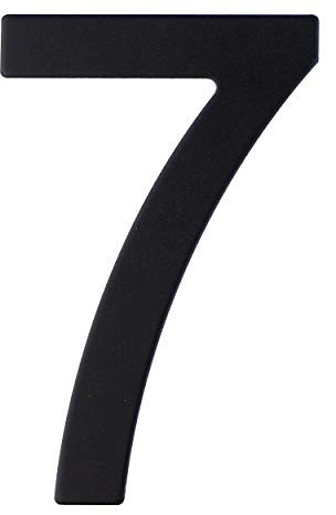 Numéro de Rue, Maison en Acier Inoxydable Noir Mat - Adhésif - Design - 76mm – n°7