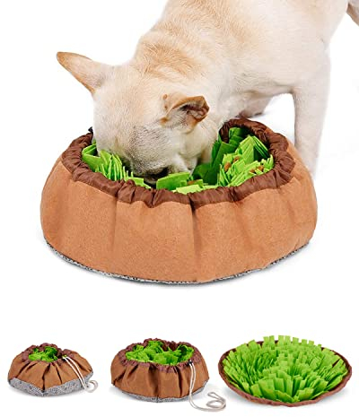 LIVACASA Solide Tapis de Fouille Chien Snuffle Mat Chat Lavable en Machine Multifonction Gamelle Chien Pliable Jouet Chien Tapis Educateur Jeu pour Chien Vert