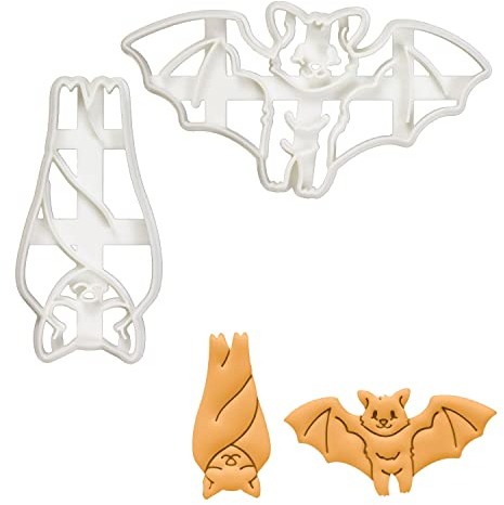 Satz von 2 Fledermaus Ausstechformen (Designs: Schlafende und Fliegende), 2 Tiel