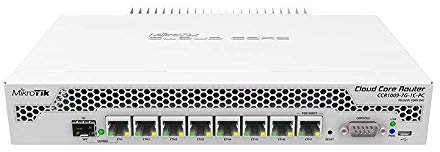 MikroTik, Cloud Core Router 1009, 7G, 1C, PC with Tilera Tile, Gx9 CPU (9, cores, 1Ghz per core), 1GB RAM, 7xGbit LAN, 1x Combo port (1xGbit LAN or SFP), RouterOS