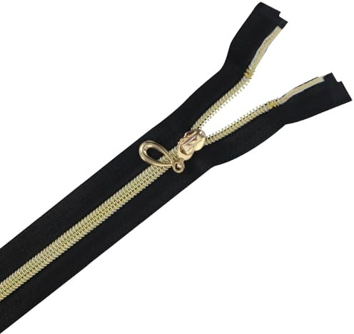 5 Stück 25 cm 30 cm 35 cm 40 cm 50 cm 60 cm Länge marineblau weiß schwarz gold Ton Zähne Reißverschluss offenes Ende Metall Reißverschlüsse Nähen Reißverschlüsse (schwarz, 30 cm)