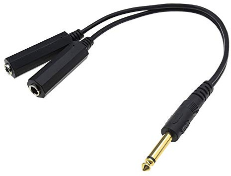 6.35mm 1/4 Pouce Mono Mâle à Double Prise Jack Femelle Adaptateur Audio Séparateur Câble 30cm Rallonge de Conversion Prise Plaquée Or