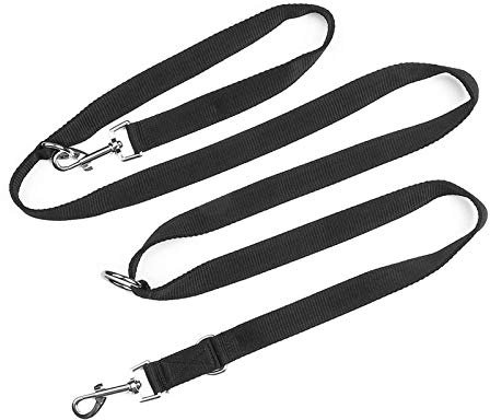 YankMooM Dog Training Lead Leash,6.9FT Double Ended Dog Lead for Training Walking Running Multi-Function Dog Lead Rope(Black)