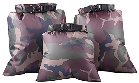 Set di 3 sacchetti impermeabili per la deriva, borsa impermeabile per la fotocamera, smartphone per kayak, rafting, snorkeling, nuoto, nautica, sport acquatici 1,5 l, 2,5 l, 3,5 l