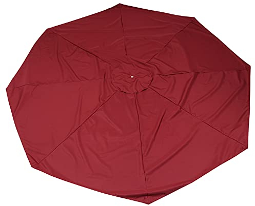 Angoily Sonnenschirm Ersatzbezug Rund Sonnenschirm Ersatzbezug 8 Rippen Garten Sonnenschutz Sonnenschirm Bespannung Sonnenschirm Top Abdeckung (Claret, ohne Stand)