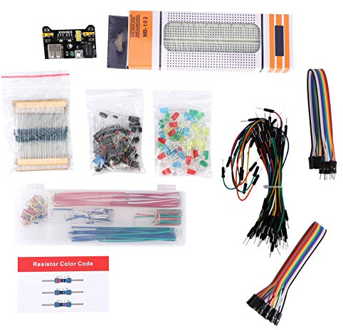 DIY Upgraded Electronic Kit Power Supply Voltage Regulator kit with Power Supply Module Solderless Breadboard for Raspberry Pi