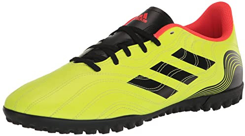 adidas Unisex-Erwachsene Copa Sense.4 Turf Fußballschuh, Schwarz/helles Cyan/Team Solargelb, 38.5/40 EU