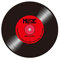 Aomesinc Vinyl-Schallplatten-Teppich, modisches Schallplattenmuster, runder rutschfester Teppich (120 x 120 cm), Stil F)