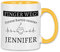 wowshirt Tasse Finger weg Dieser Kaffee gehört Wunschname personalisierte Kaffeetasse mit Wunsch-Name, Farbe:White - Yellow