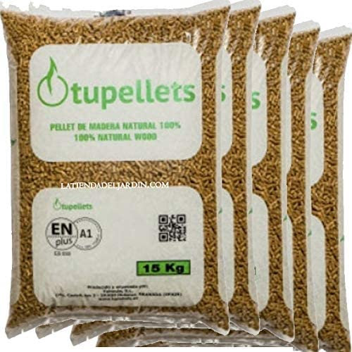 Suinga - 150 Kg Pellet de Madera NATURAL100% para calefaccion. 10 Sacos de 15 Kg. Uso Práctico, Conveniente y Eficiente.