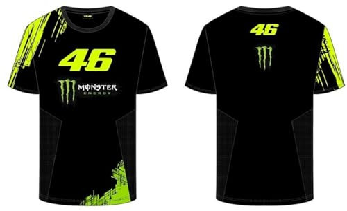 Valentino Rossi Unisex Vr46 Monster Dual Line T-Shirt, Schwarz, XXL