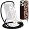 Yoedge Crossbody Lanyard Case for iPhone SE 2022/SE 2020/8/7 4.7, Magnetic Case Compatible with MagSafe, Transparent Slim PC + TPU Silicone Protective Shockproof Bumper Cover for iPhone SE 3, Leopard