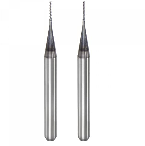 sourcing map End Mill CNC Router Bits, 0.5mm x 4mm 1/8 Shank Diamond Film Coated Carbide Engraving Bit Milling Cutter Left Hand for PCB Plastic Fiber Wood 2pcs