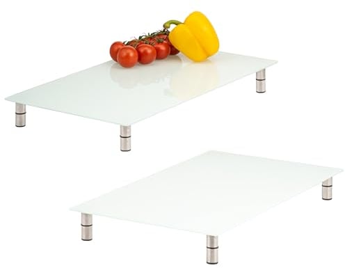 bremermann Lot de 2 plaques de protection en verre de sécurité, env. 30 x 6 x 52 cm (blanc)