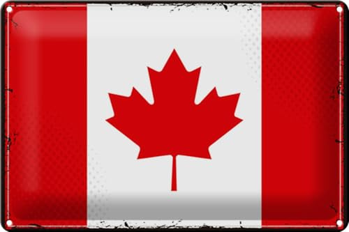 Blechschild 20x30cm gewölbt Kanadas Flag of Canada Deko Schild