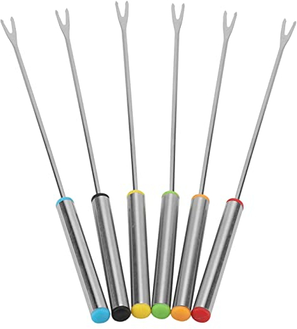 Dioche Fonduegabeln, 6-teiliges Set, 9,5 Zoll, Edelstahl, Schokolade, Käse, Besteck, Geschirr und Glaswaren, Dessert, Fondue-Topf, Gabeln, Küchenwerkzeug