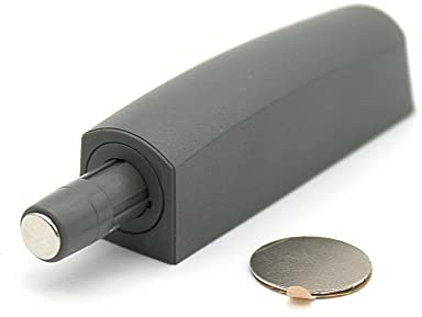 DOJA Barcelona | Push to Open Türöffner | PACK 4 | Anthrazit | Türdämpfer für schranktür | Türschließer für Garderobentüren | Magnetische Entriegelungsriegel | Schranktür Dämpfer