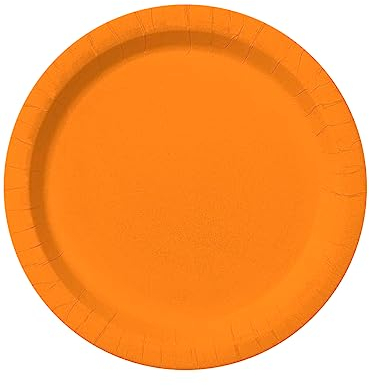 Funidelia | 8 piatti color arancio 23 cm Tinte unite ▶ Originali & Divertenti - Decorazioni per feste di compleanno, feste in maschera, Halloween e Carnevale - Arancione