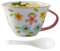 NIUKOMY Tazze Colazione Grande, 600ML Tazza da Tè Grande in Porcellana, Tazze Latte Grandi Fragola, Tazza da Caffè in Ceramica con Cucchiaio, XXL Tazza Grande per Cereali, Rosa