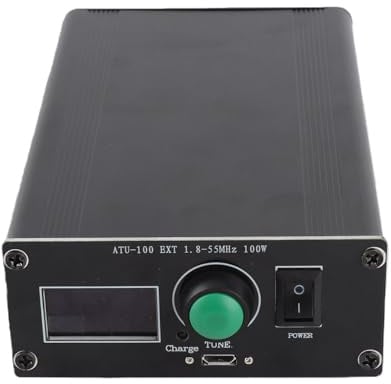 ATU-100 Automatischer Antennentuner, 1,8–55 MHz, Metallgehäuse | Drahtlose Selbstabstimmung ohne Steuerkabel, Alugehäuse für Unterwegs, klare Signalübertragung durch Hochleistungs-Chips