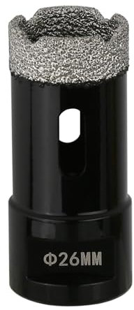Vearter Carotteuse diamantée à sec de 26 mm, raccord fileté M14, scie cloche soudée sous vide pour maçonnerie, perforateur creux pour carrelage, marbre, granit, porcelaine, béton et pierre de quartz