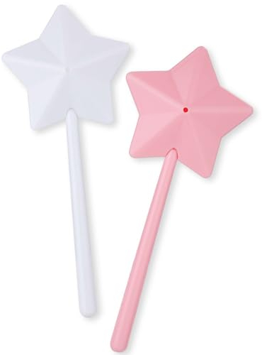 2pcs Salière et Poivrière Baguette Magique, Baguettes Magiques Duo Sel Distributeur de Sel en Forme de Pentagramme pour Accessoires de Cuisine Halloween Noël (Rose, Blanc)