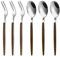 VANRA Juego de cucharas de café, tenedores de postre, mini cuchara de aperitivo, cucharillas pequeñas de acero inoxidable, cubiertos de plata, cucharas de té, tenedores de ensalada