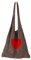 BABYVIVA Vintage Mesh Hohl Schultertasche Herz Stricktasche Handtasche Große Kapazität Tasche Stray Bag für Familientreffen, khaki, Width 35cm x Height 58cm (including handle)