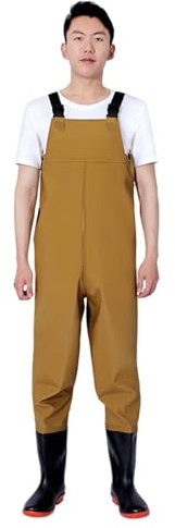 Chaoyilian Waders Traspirante da Pesca Stivale Scafandro Impermeabili,Waders da con Stivali da Pesca,trampolieri Tracolla Regolabile,Con tasca,per cantieri edili,pesca,allevamenti,giardini