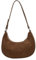 Lushandy Wildleder Geldbörse für Damen - Braun Wildleder Hobo Handtasche - Kleine Umhängetasche - Herbst 2024 Halbmond Luna Tasche, L-khaki, Small