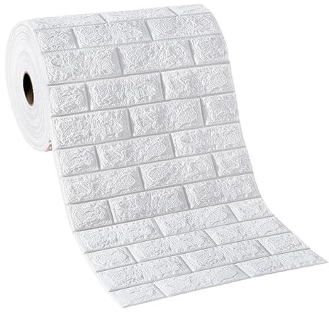 3D Wandpaneele Selbstklebend, 50 cm x 10 M Steinoptik Wandtapete, Wasserdicht Wandaufkleber Ziegelstein, DIY Fortlaufende Wandtapete,Geeignet für Küche, Bad, Schlafzimmer,Wohnzimmer (50 cm x 10 m)