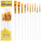 Paint Brushes, 10 Pcs Face Paint Brushes for Children Watercolor, Acrylic and Oil Painting Suitable for Decorations, Models, Figurines, Nail Art (White)