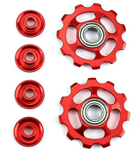 Sessleger 1 Set 11T Radlager für Fahrrad, außen, aus Aluminiumlegierung, ultraleicht, Riemenscheiben hinten, Teile für Fahrräder, Rot