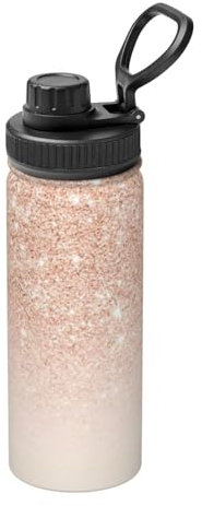 YFSGDLBN Rose Gold Faux Glitter Printed 18OZ Sports Insulated Kettle Space Jug Water Bottle