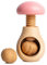 Creative Home Nussknacker Holz | Pilzförmig | 10 x 6 cm | Rosa | Natürliches Buchenholz | mit Schraubmechanismus | Schraubgewinde | Massiv & Nützlich Nussknack Pilz