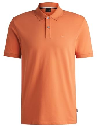 BOSS Herren Pallas Pallas Poloshirt aus Baumwoll-Piqué mit Logo-Details Orange XXXL