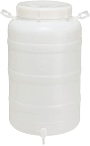 Ecoplast | Fusto 50 Litri Bocca Larga – Contenitore per Uso Alimentare con Tappo Ermetico – Ideale per Il Trasporto di Acqua, Olio e Altri liquidi – Rubinetto Non Incluso