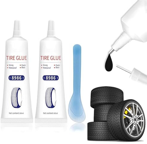 Pegamento para Reparar Neumáticos, Kit Antipinchazos Coche, Kit Reparación Neumático, Kit Repara Pinchazos Adecuado para Automóviles/Motos/Bicicletas - Repara Rápidamente Grietas