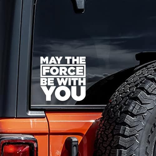 Star Wars Aufkleber May the Force Be With You - Offizieller Stil - Hochwertiger Vinyl-Sticker für Laptop, Auto & Handy - Schwarz/Weiß Design - Ideal für Fans (15x15cm, 2er-Set)