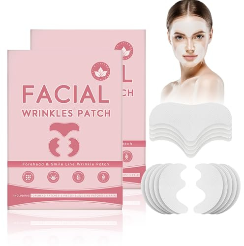 Zornesfalte Pflaster Face Tape Lifting für Gesicht, 30 PCS Anti Falten Pflaster gegen Stirnfalten & Lachfalten, Falten Tape Gesicht zur Straffung&Feuchtigkeitspflege Kollagen Wrinkle Patches