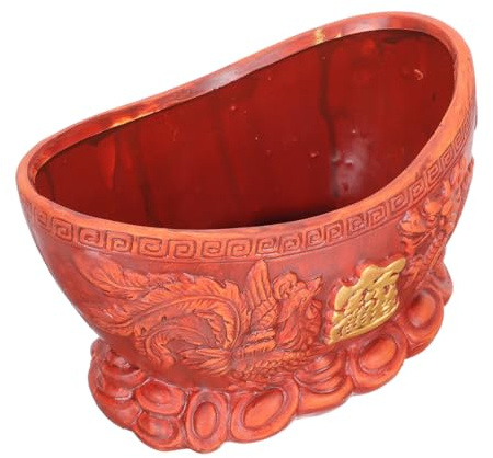 UPKOCH Desktop Ceramic Flowerpot Chinese Style Traditional Dragon Indoor Plant Container Decorative Flower Planter for Home Office Gardening