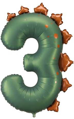 NEW Foil balloon Number ''3'' Dinosaur, 92cm, mix